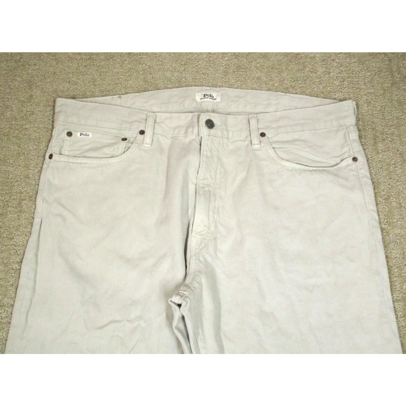 Polo Ralph Lauren Polo Ralph Lauren Varick Slim Jeans Men 40x32 Light Ivory Denim 5-Pocket Straight Slim Rise Mid Wash Size US L / EU 52-54 / 3 - 2 Thumbnail