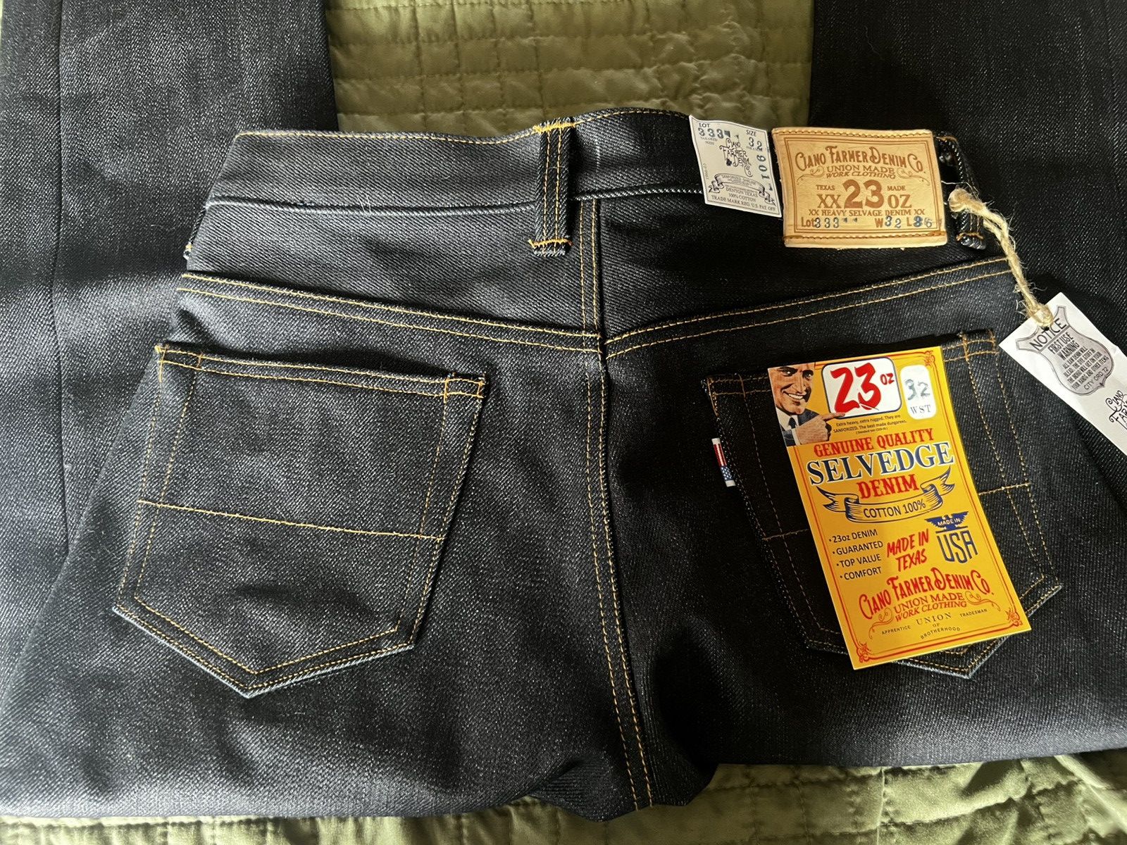 Ciano Farmer #333 23oz Heavy TYPE IH Japanese Indigo Red/White Selvage Size US 32 / EU 48 - 8 Thumbnail