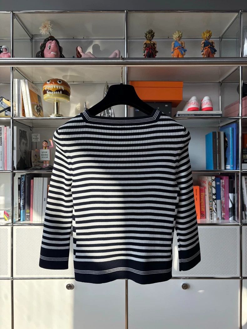 Chanel Chanel Blue and white striped knitted top Size XS / US 0-2 / IT 36-38 - 3 Thumbnail