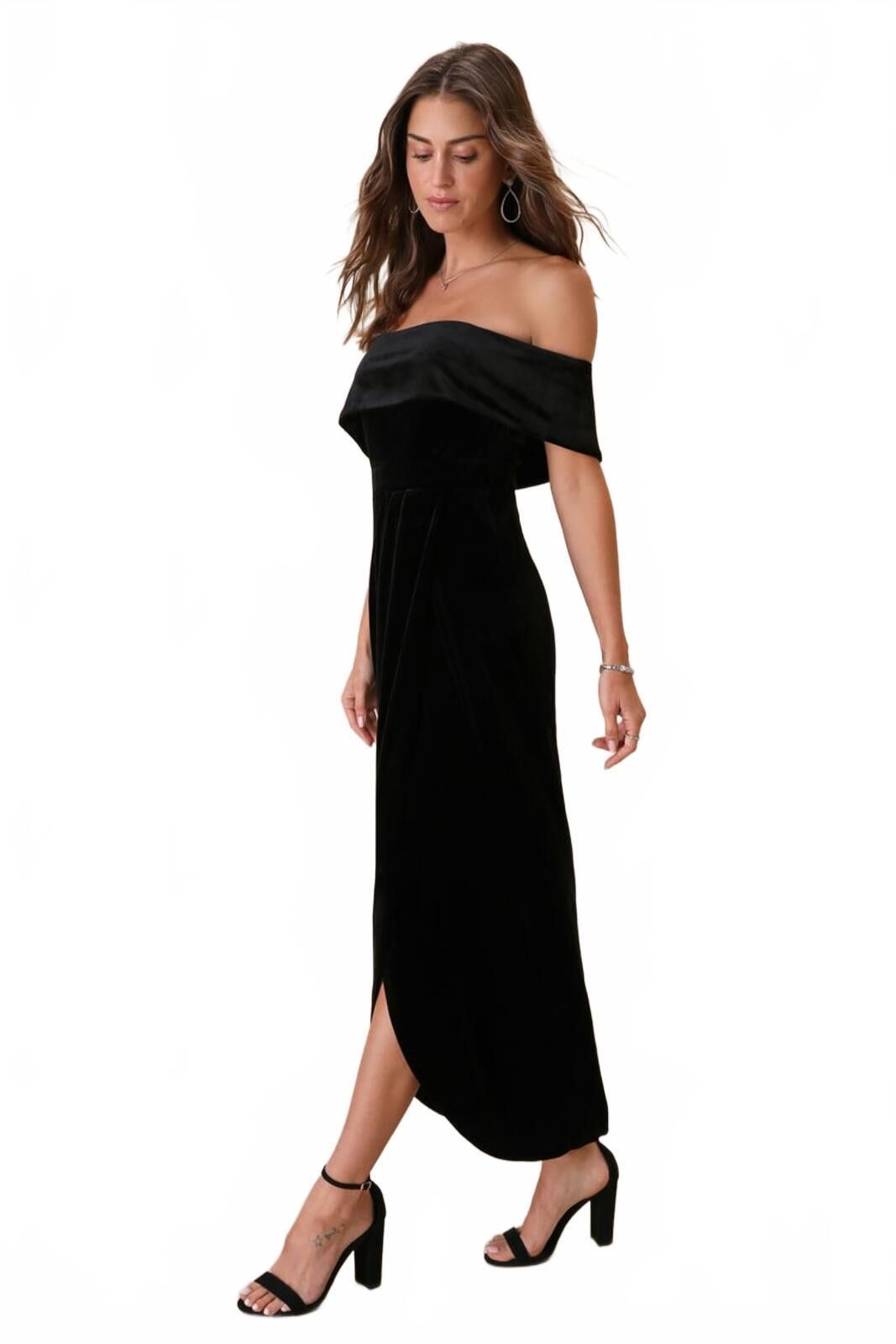 Lulus Lulus I'm Enchanted Black Velvet L elegant formal Size L / US 10 / IT 46 - 2 Thumbnail