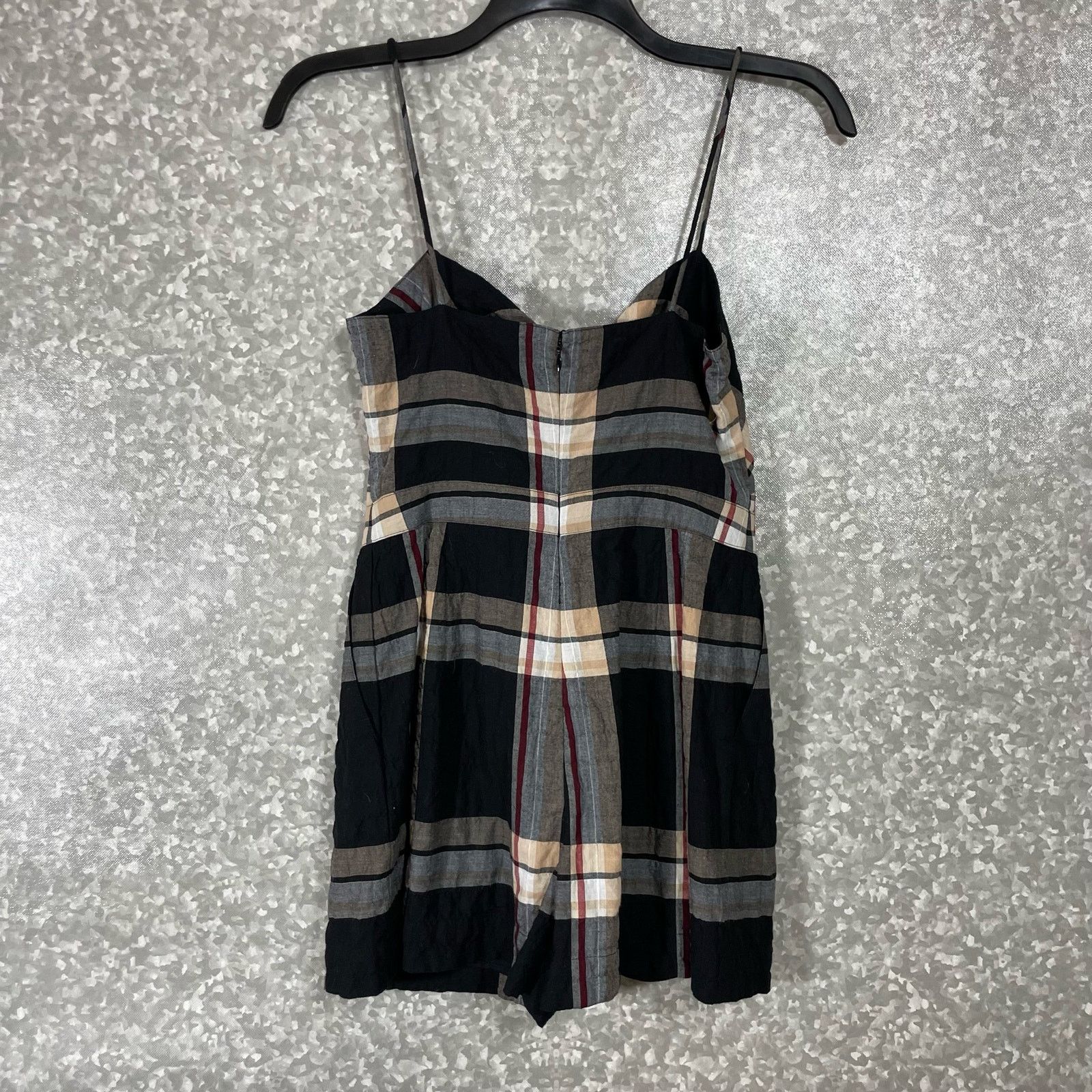 Club Monaco Club Monaco Abani Black Plaid Romper - Size 2 - Twee Preppy Size 26" / US 2 / IT 38 - 8 Thumbnail
