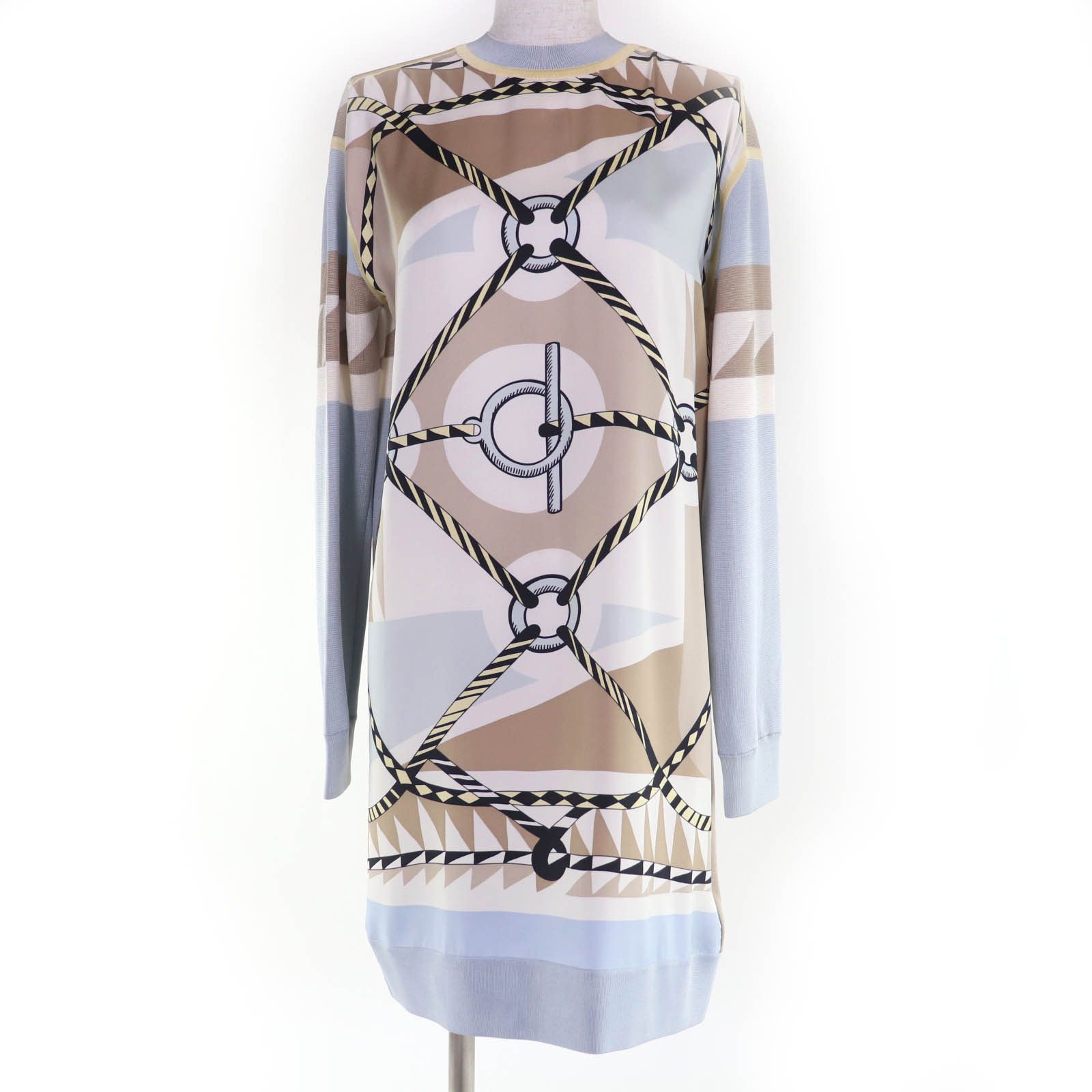 Hermes Hermès Artistic twill laine silk Dress36 Others Dresses DUTY FREE for USA