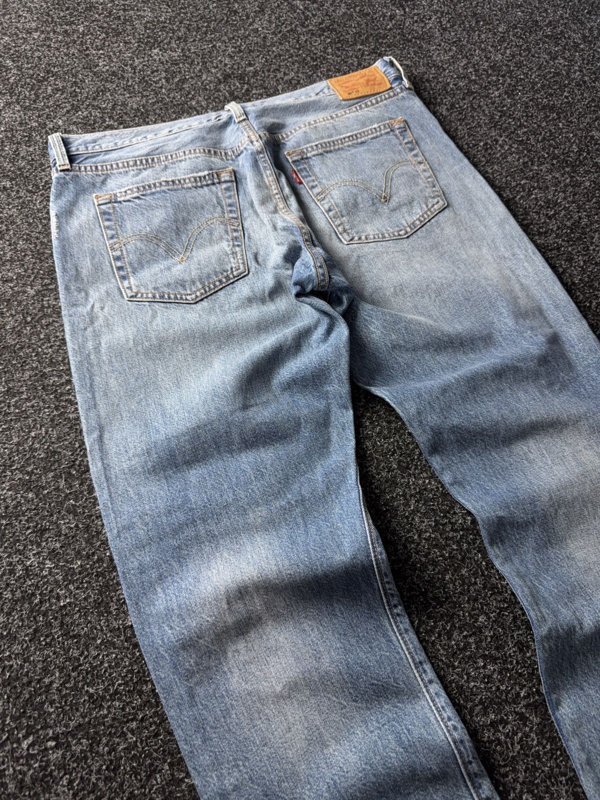 Levi's Vintage Clothing 00s 501 Levi’s Distressed Denim Pants Y2K Size US 34 / EU 50 - 13 Thumbnail
