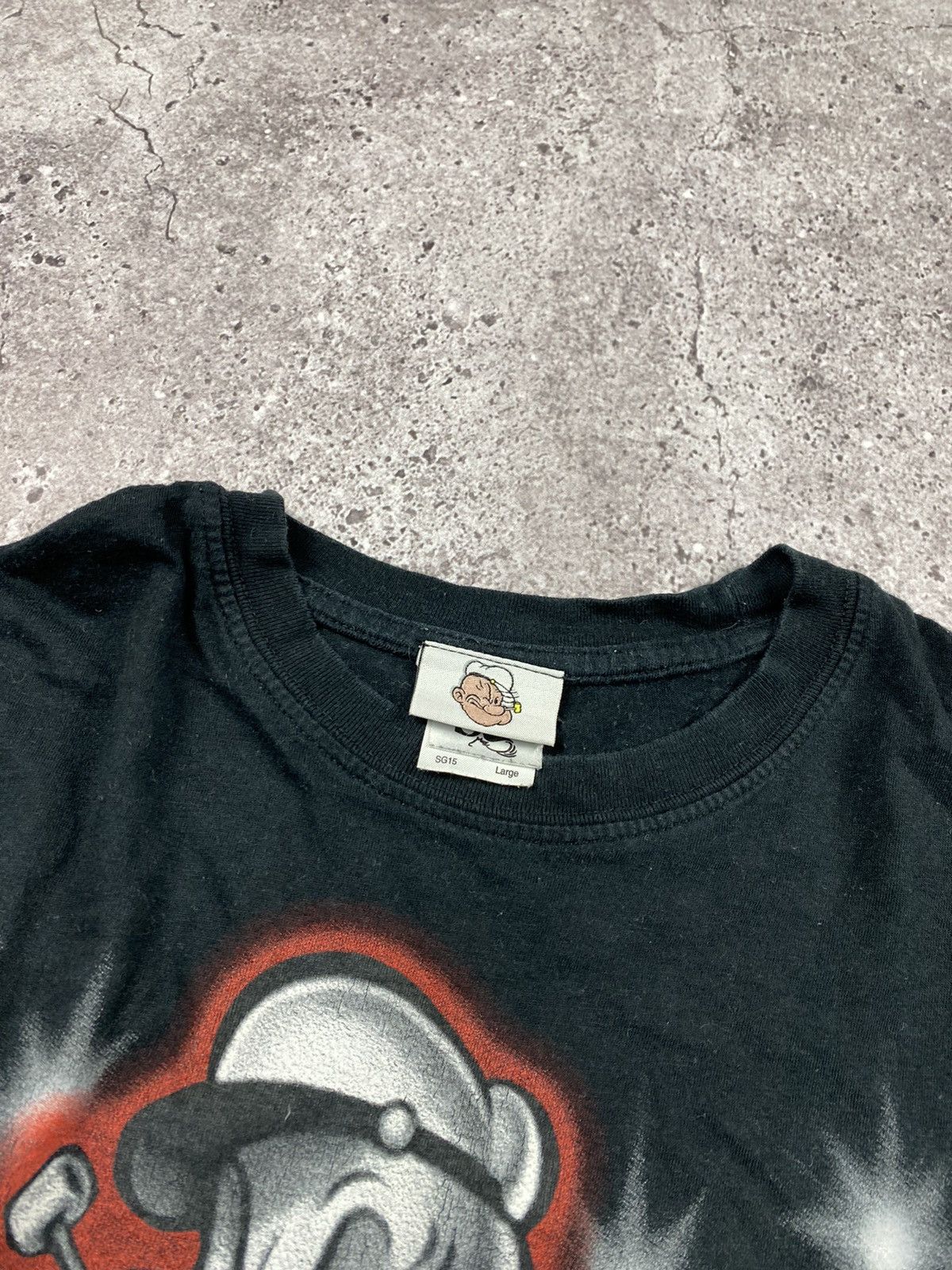 Vintage Y2K Gangster Popeye Bling Tee Shirt Size US L / EU 52-54 / 3 - 3 Thumbnail