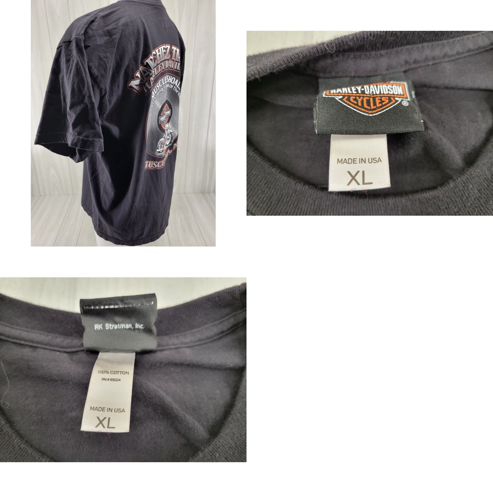 Harley Davidson Harley-Davidson Black Cotton T-Shirt XL Mens Short Sleeve Round Neck Size US XL / EU 56 / 4 - 8 Thumbnail