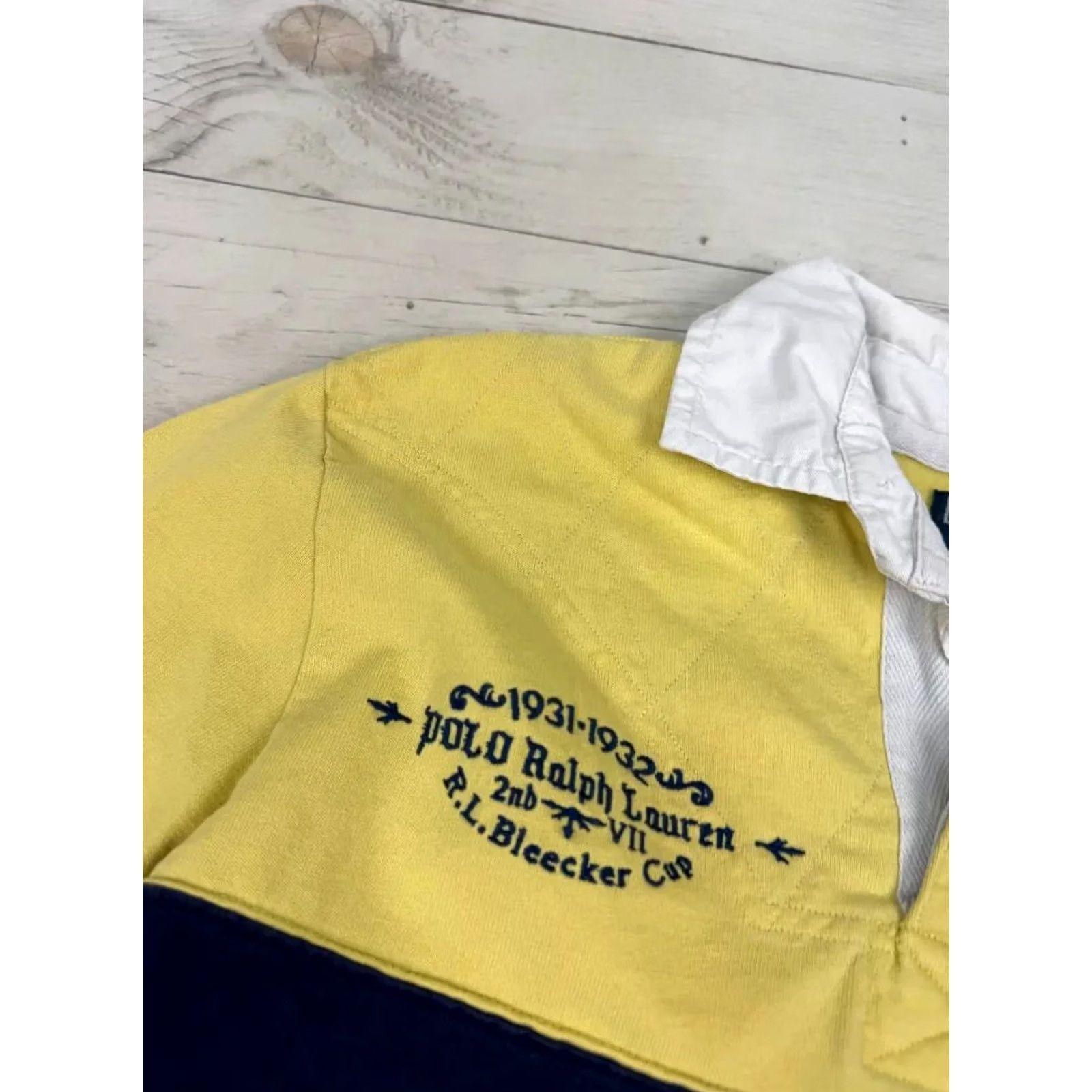 Polo Ralph Lauren VINTAGE Polo Ralph Lauren Rugby Striped Shirt Polo Shirt Men L Yellow Size US L / EU 52-54 / 3 - 6 Thumbnail