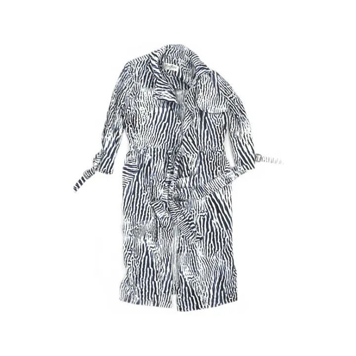 Max Mara Max Mara Stylish Striped Waist Tie Coat 0079 Size M / US 6-8 / IT 42-44 - 1 Thumbnail