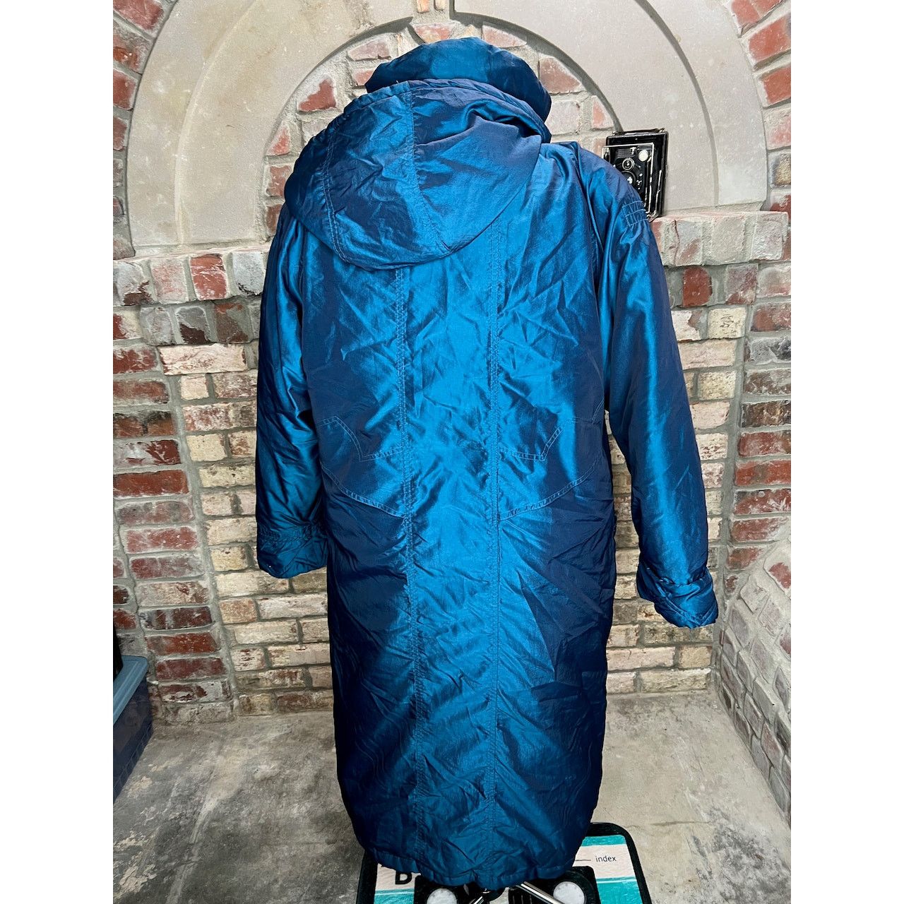 Vintage down puffer cocoon coat blue hood Size XL / US 12-14 / IT 48-50 - 2 Thumbnail