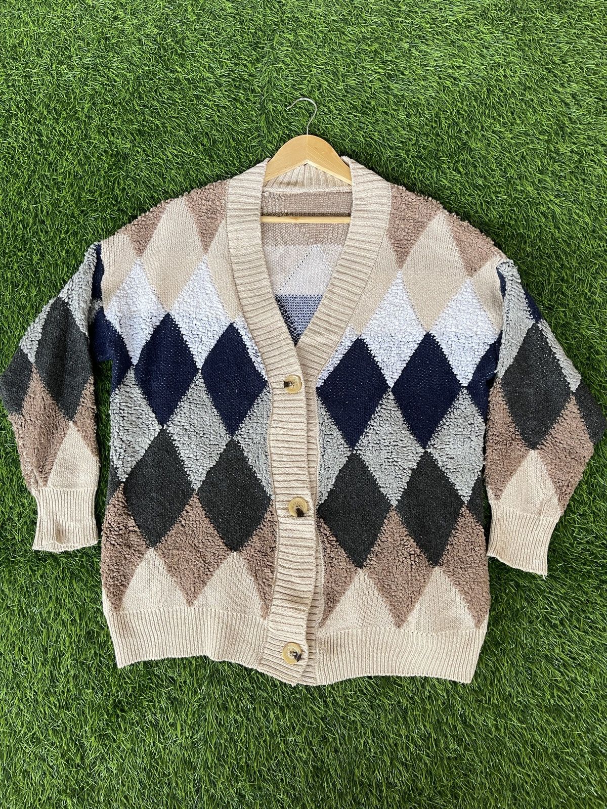 Aran Isles Knitwear × Japanese Brand Last Drop🔥Rare🔥Kurt Cobain Cardigan Knitwear Nice Colour Size US XL / EU 56 / 4 - 9 Thumbnail