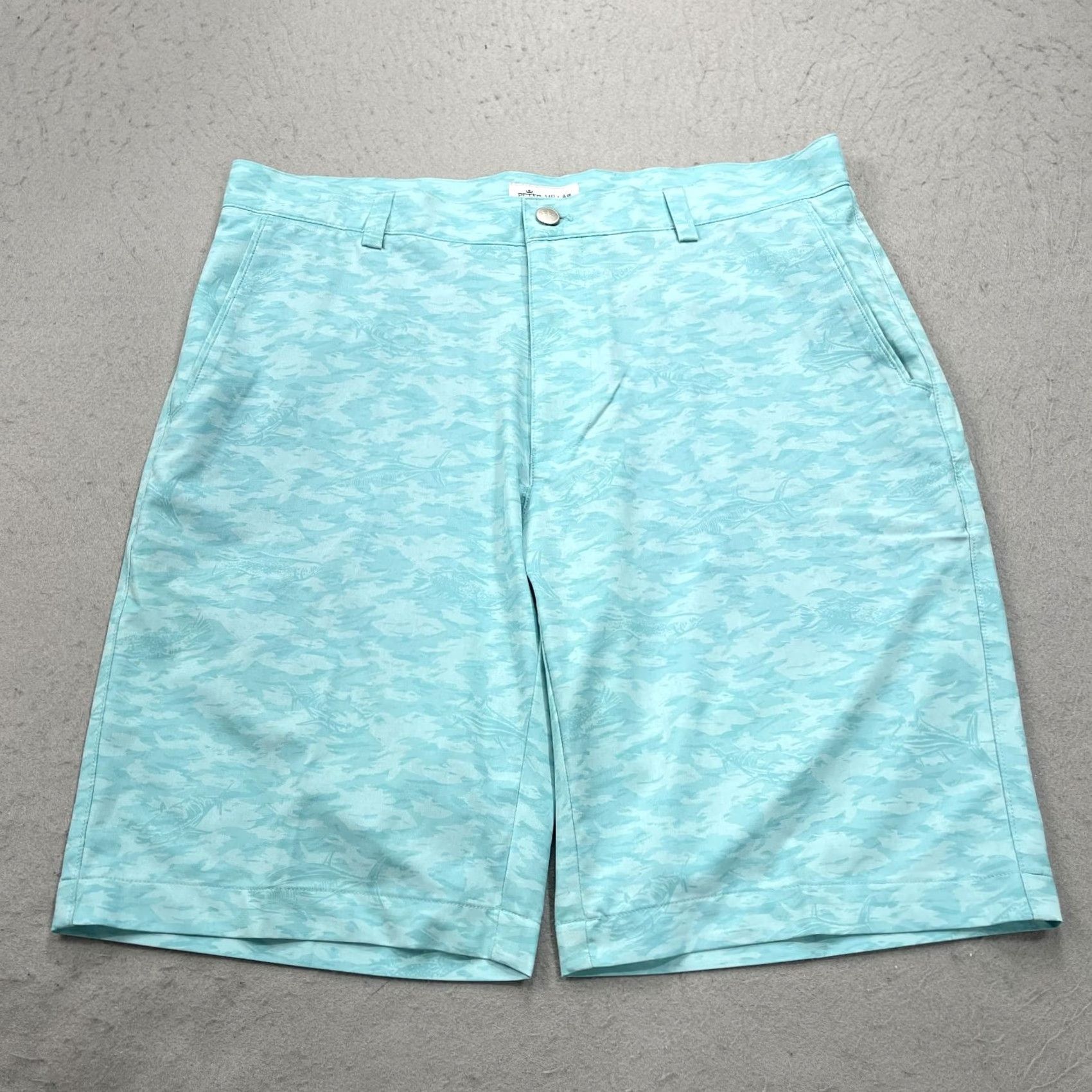 Peter Millar Peter Millar Shorts Mens 33 Blue Salem Fish Hybrid Golf Stretch Chino 10 In Shirt Size US 33 - 2 Thumbnail
