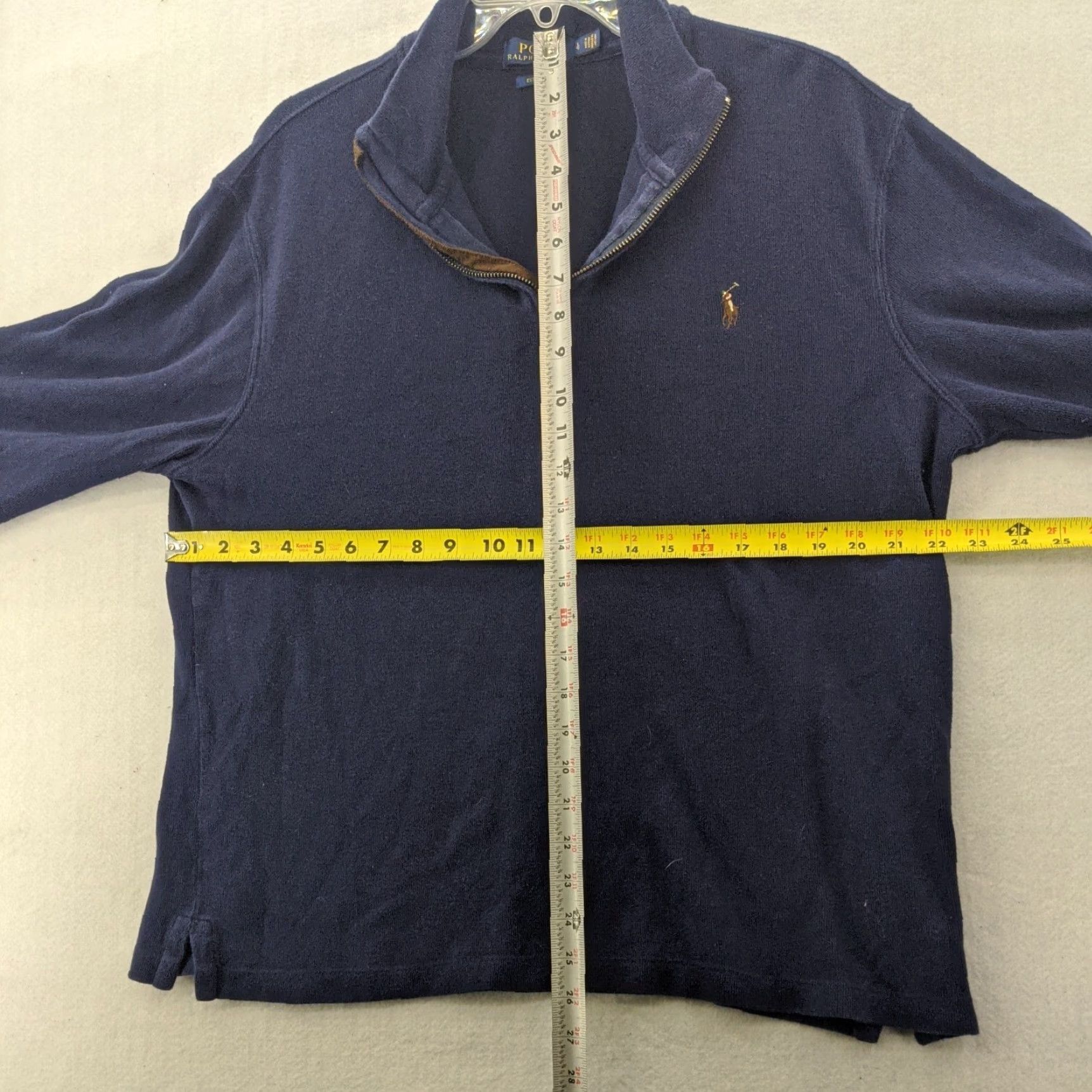 Polo Ralph Lauren Polo Ralph Lauren Long Sleeve 1/4 Zip Pullover Sweater Blue Solid Regular Fit Men Large Size US L / EU 52-54 / 3 - 3 Thumbnail