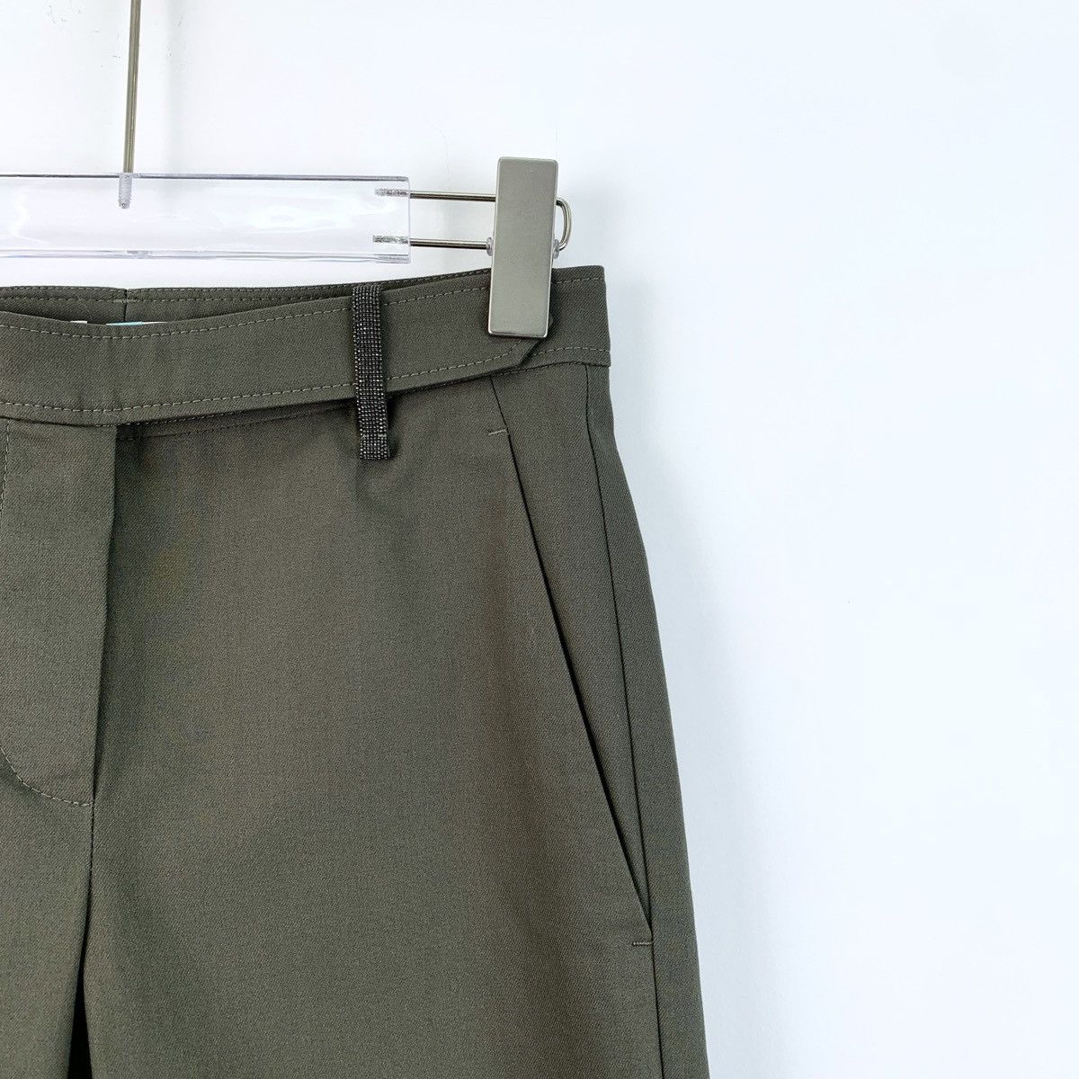 Brunello Cucinelli Brunello Cucinelli Green Straight-leg Casual Pants K26WX Size 25" / US 0 / IT 36 - 3 Thumbnail