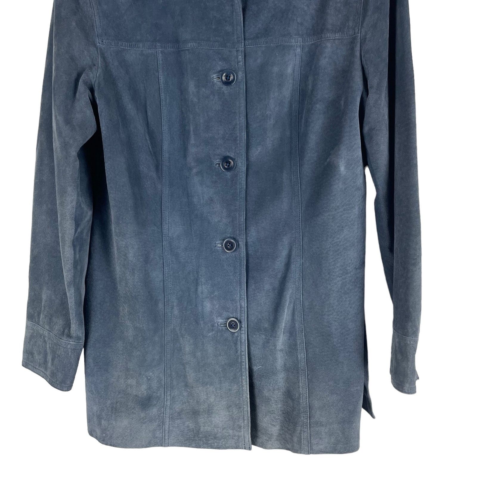 Armani Collezioni Classiques Entier Suede Jacket Button Front Blue Size L Size L / US 10 / IT 46 - 5 Thumbnail