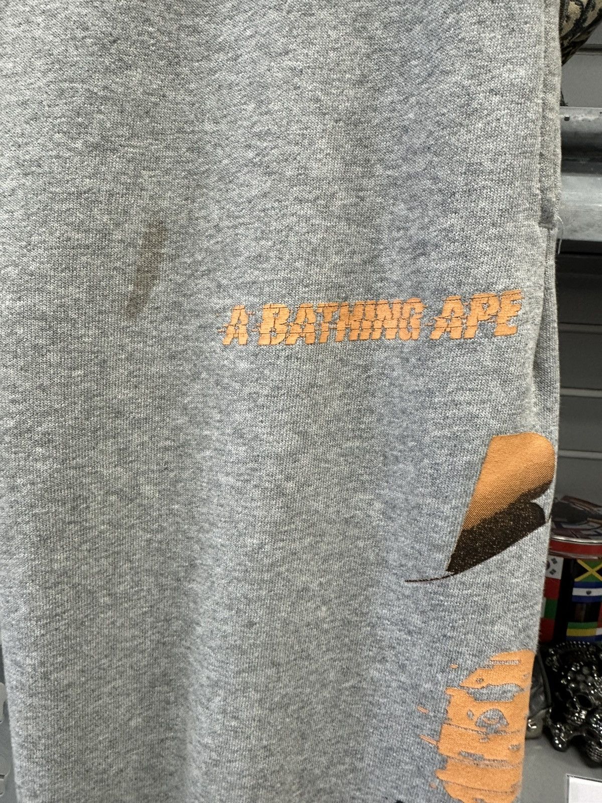 Bape BAPE mutli logo sweatpants joggers gray medium bathing ape Size US 32 / EU 48 - 2 Thumbnail