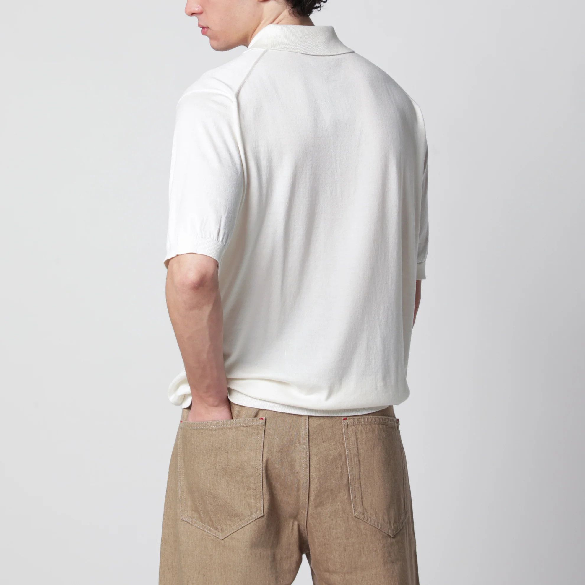 John Smedley o1d2blof0526 Cotton Polo Shirt in White Size US XL / EU 56 / 4 - 2 Thumbnail
