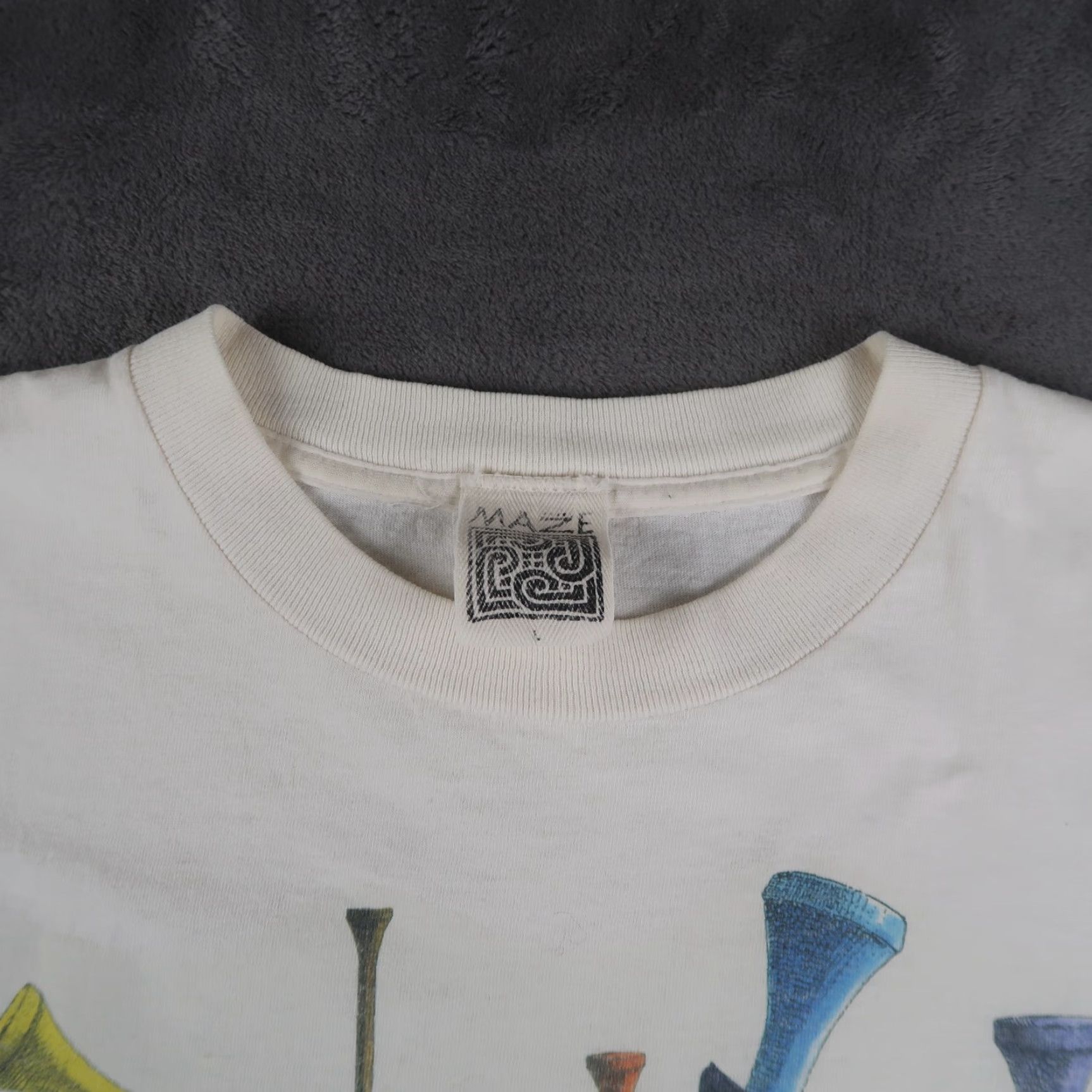 Vintage VINTAGE Maze Art Golf Tee Shirt L White 90s 1990s USA Made Mens Shirt Short Sleeve Crew Neck Size US L / EU 52-54 / 3 - 6 Thumbnail