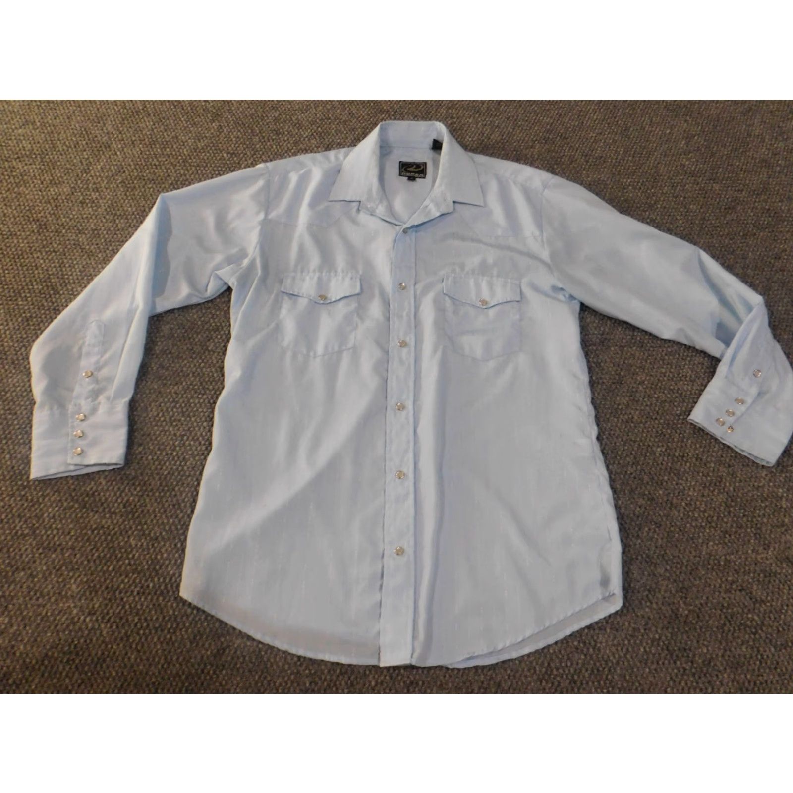 Roper Roper Mens Medium Pearl Snap Blue Western Shirt Button-Up Long Sleeve Cowboys Rodeo Plaid Cotton Size US M / EU 48-50 / 2 - 2 Thumbnail