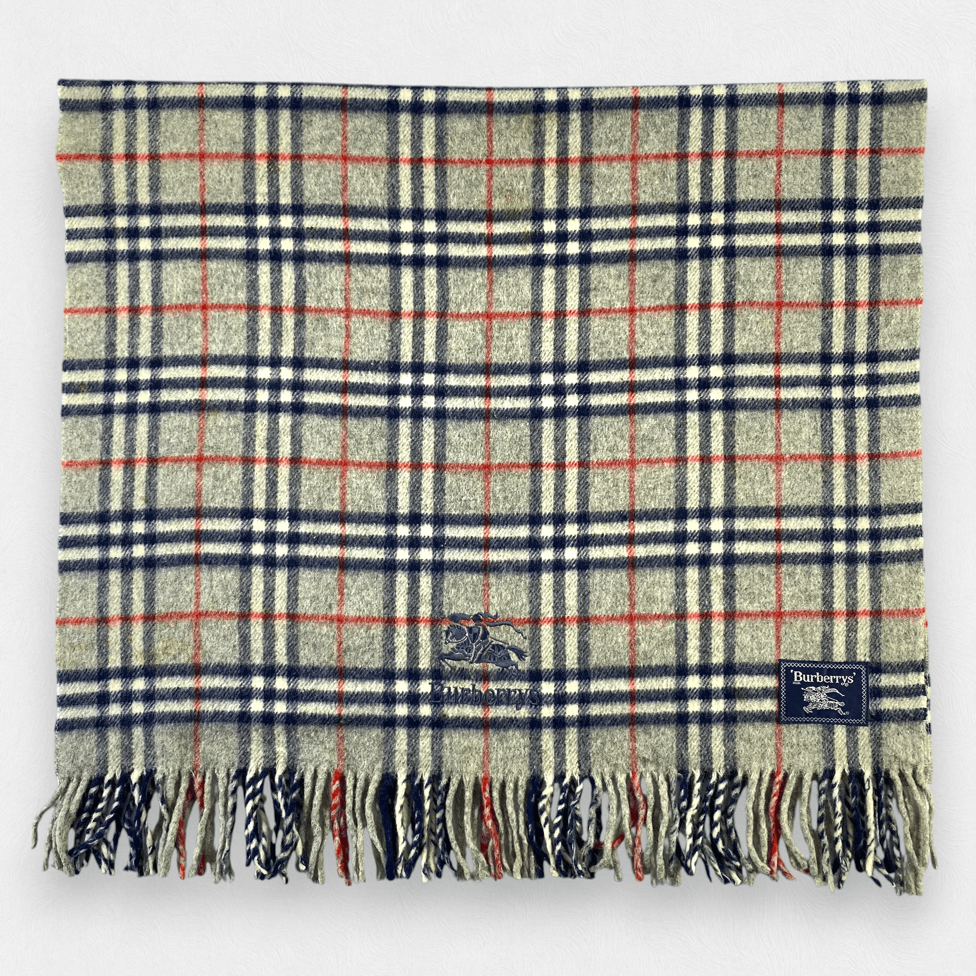 Burberry × Vintage Vintage Burberry Scarf Big Size Neck Wrap Wool Muffler Size ONE SIZE - 1 Thumbnail