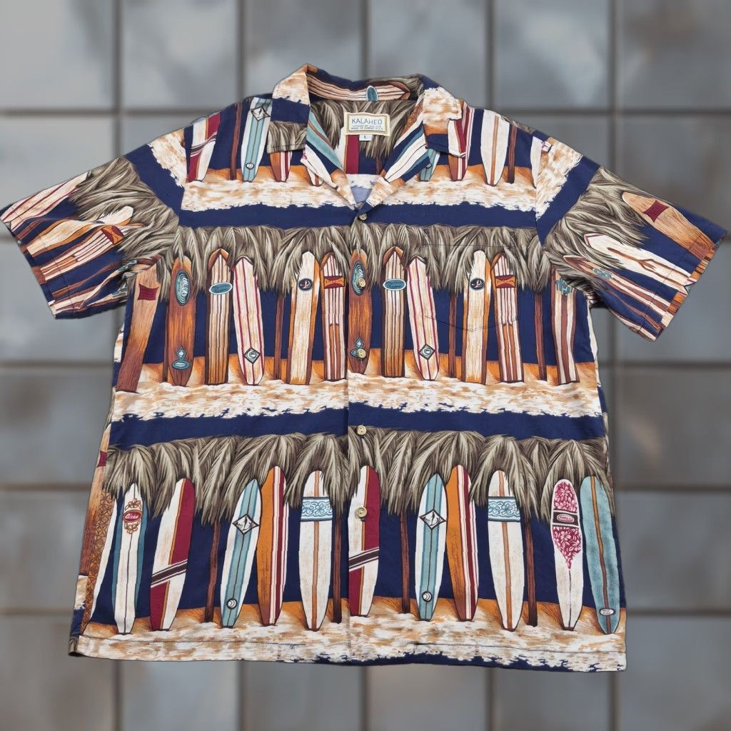 ALOHAS VINTAGE Kalaheo Hawaiian Shirt Mens Large Button-Up Surfboard Aloha Hawaii USA Made Size US L / EU 52-54 / 3 - 1 Thumbnail