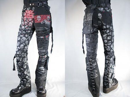 Japanese Brand RARE🔥MADPUNK JAPAN BONDAGE DAMAGE STYLE PANTS Size US 31 - 3 Thumbnail