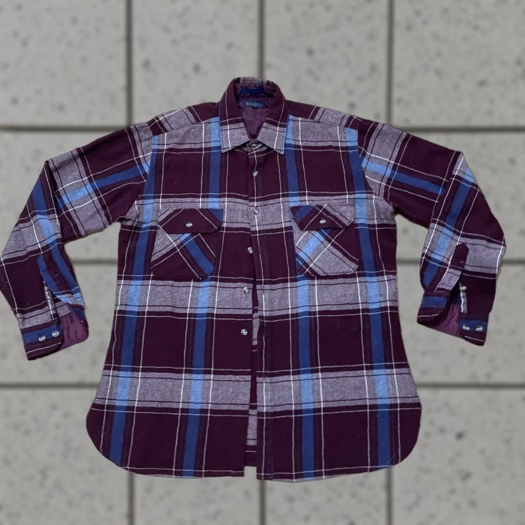 Vintage VINTAGE The Sundays Shirt Men L Plaid Flannel 80s 90s Button-Up Outdoor Purple-Red Collared Casual Size US L / EU 52-54 / 3 - 1 Thumbnail