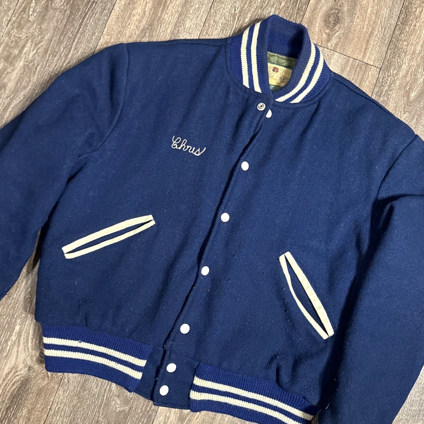 Vintage VINTAGE Standard Pennant Company Wool Jacket Varsity M Men Blue 70s Pit to Pit 25.5” Length 25” Size US M / EU 48-50 / 2 - 2 Thumbnail