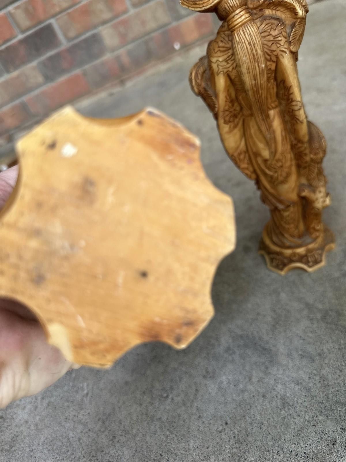 Designer Vintage Hand Carved Wooden Asian Statues Mid Century Size ONE SIZE - 12 Thumbnail