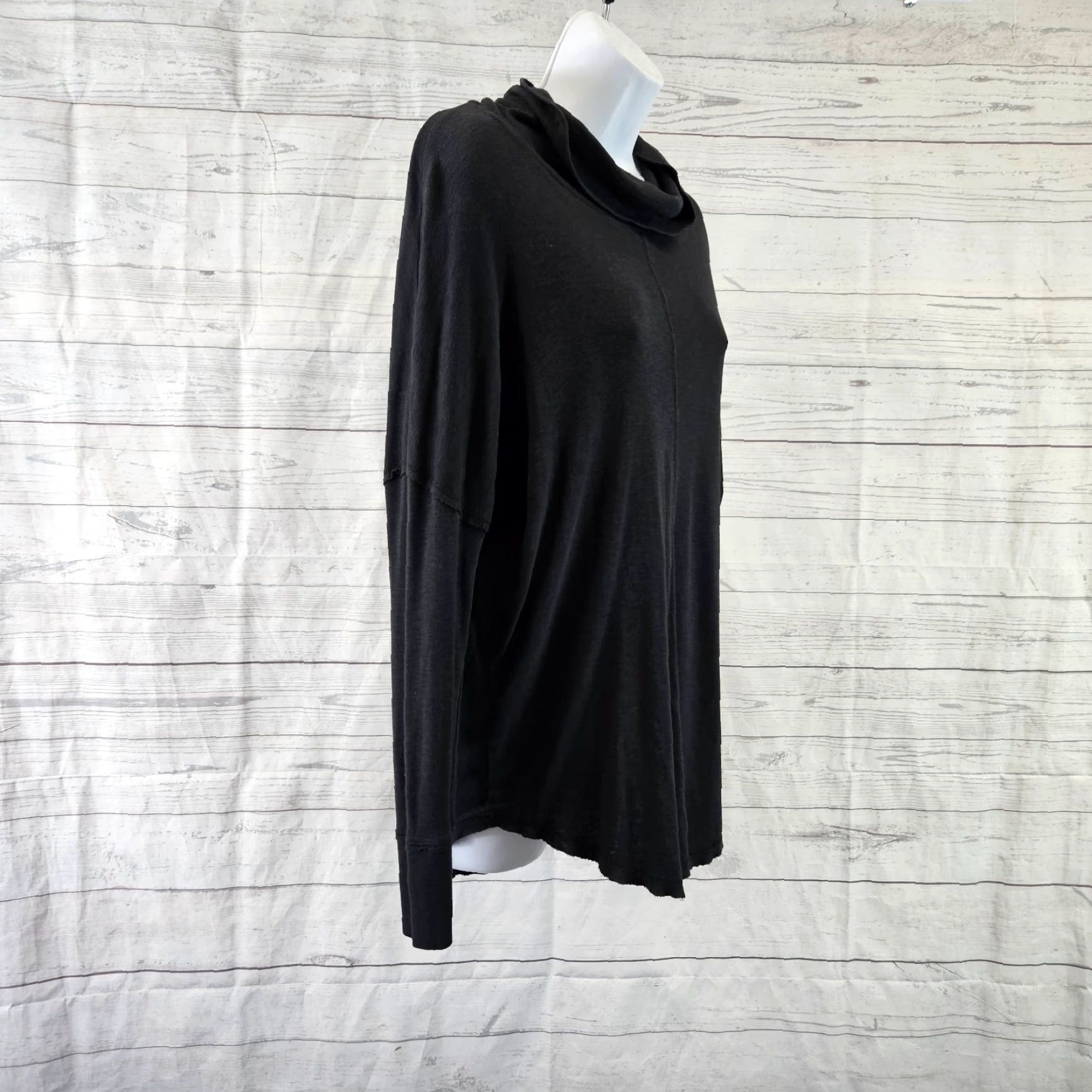 Vintage Maison Cinqcent Womens Top L Black Cowl Neck Long Sleeve Cotton Blend Blouse Size L / US 10 / IT 46 - 3 Thumbnail