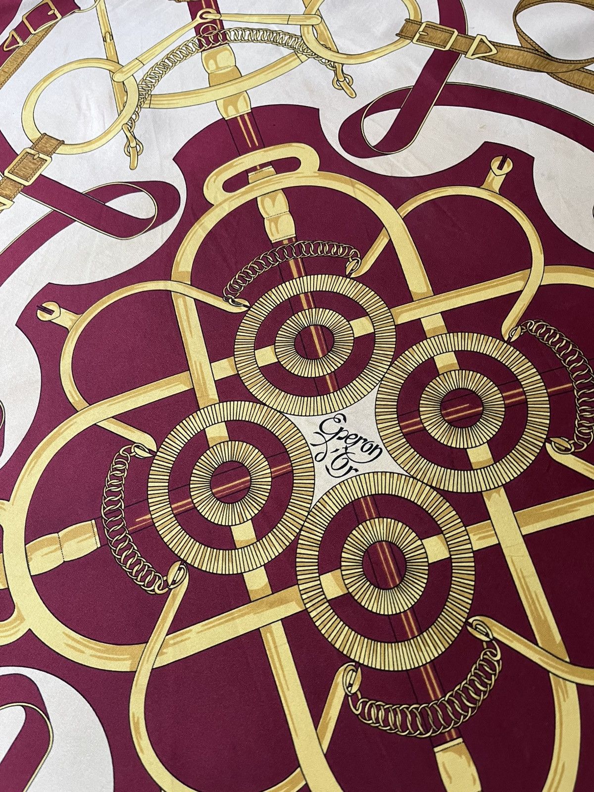 Hermes Hermes ''Eperon d'Or'' silk red scarf Size ONE SIZE - 9 Thumbnail