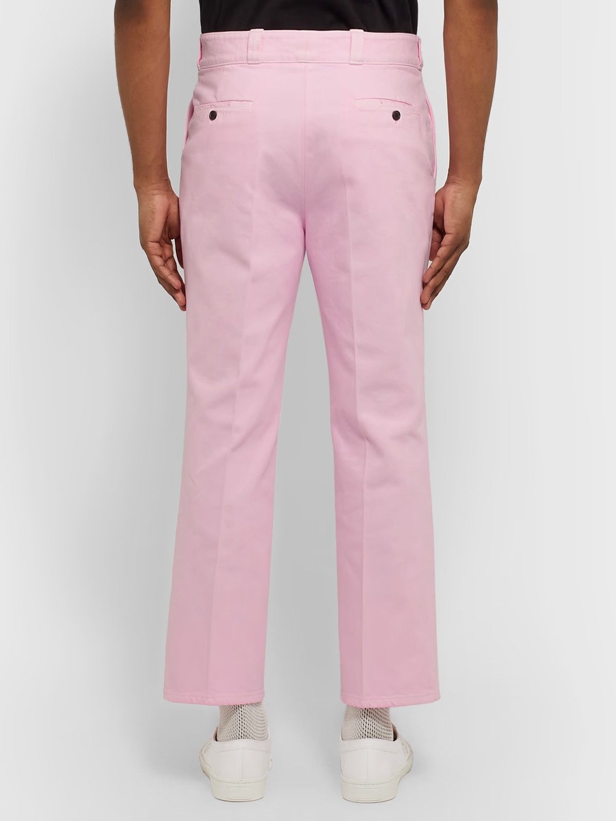 Prada Prada cropped Pleated Cotton-Twill Trousers pants pink Size US 32 / EU 48 - 3 Thumbnail