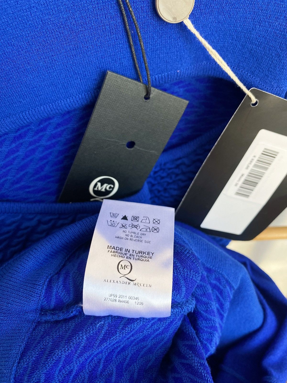 Alexander McQueen Alexander McQueen Auth 38 IT Midi Blue Knit Cotton Dress Size XS / US 0-2 / IT 36-38 - 10 Thumbnail