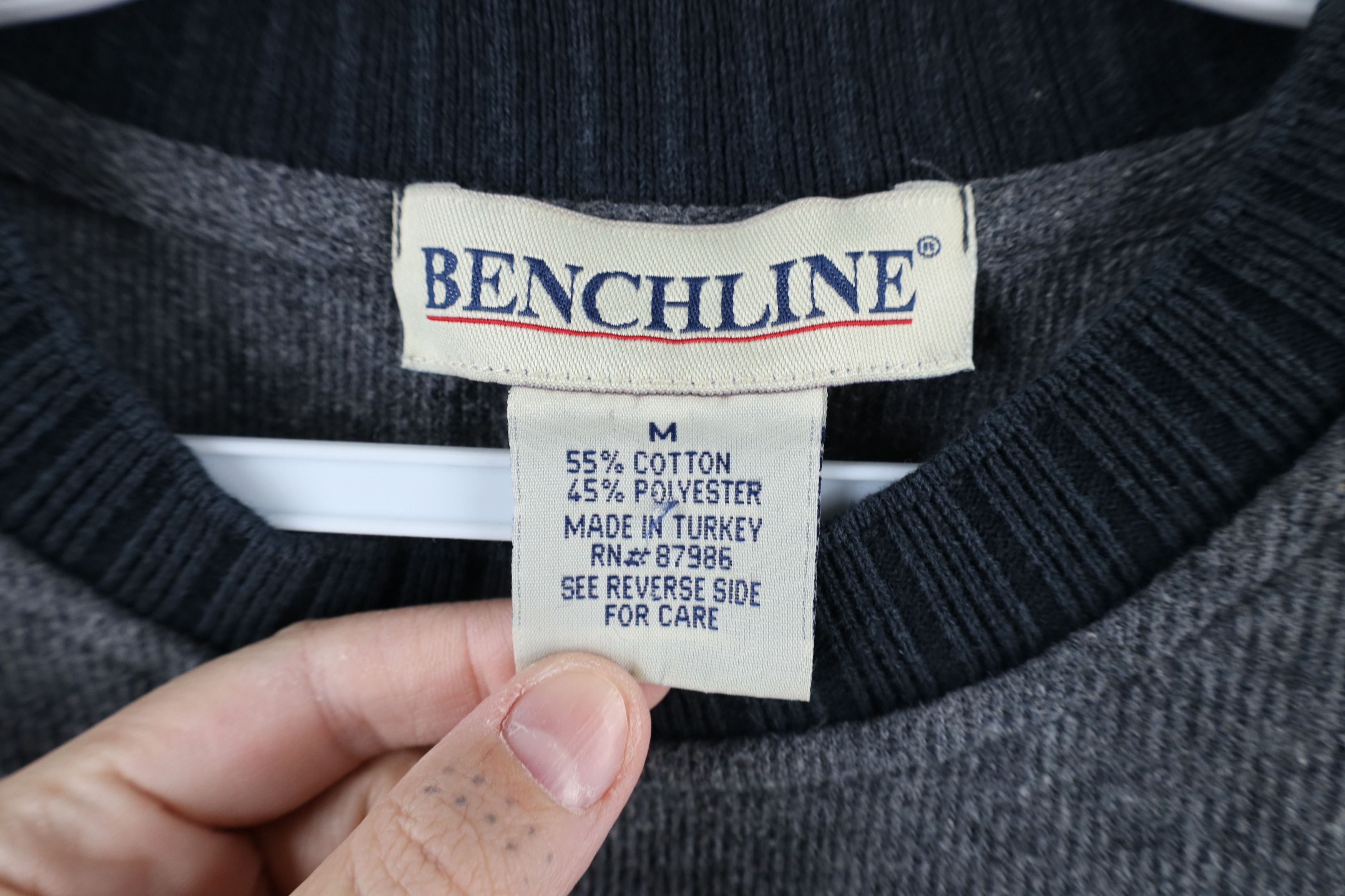 Vintage Vintage 90s Streetwear Ribbed Knit Ringer Sweater Gray Size US M / EU 48-50 / 2 - 5 Thumbnail