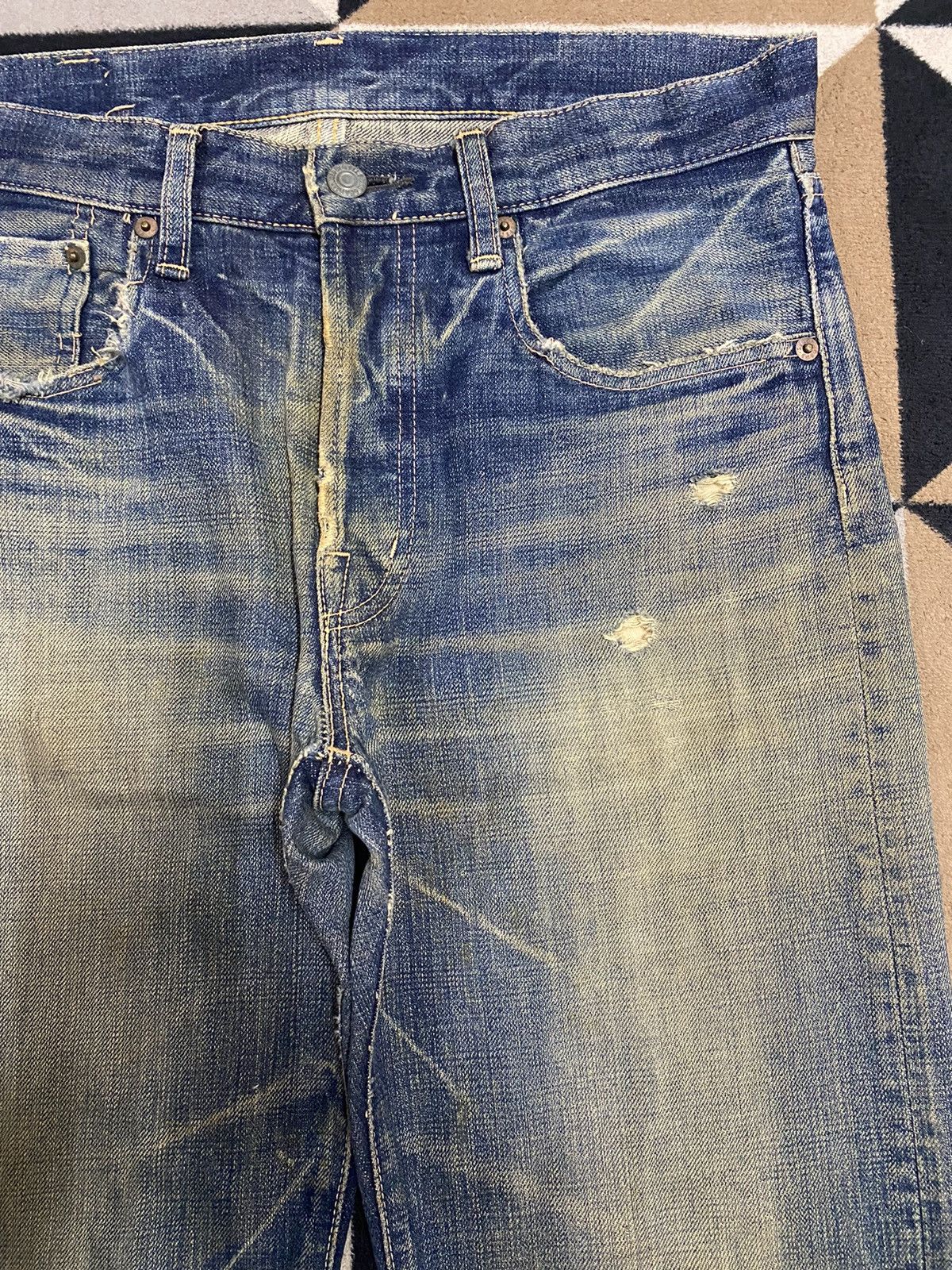 Spellbound Japanese Brand SpellBound Mud Wash Distressed Loose Jeans Size US 31 - 6 Thumbnail
