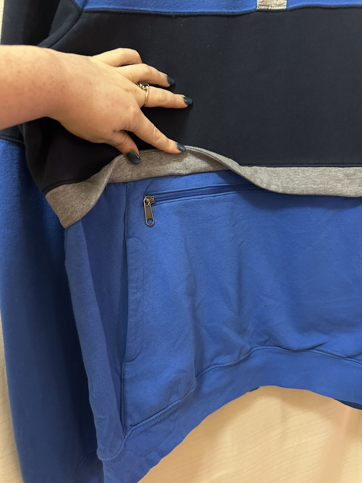 L.L. Bean L.L.Bean Men’s Y2K Pullover Snap Neck Blue Black Size L Tall Size US L / EU 52-54 / 3 - 2 Thumbnail