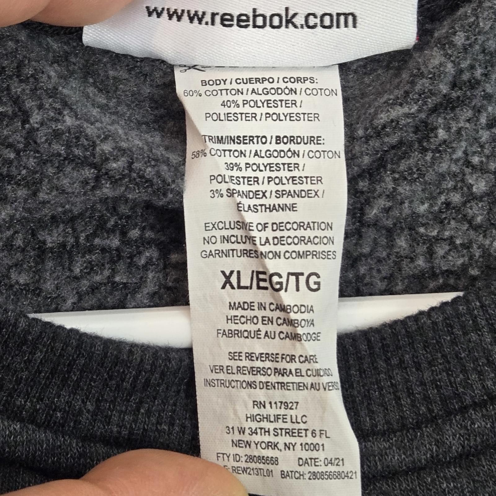 Reebok Reebok Women's Cropped Sweatshirt Heather Grey Size XL Size XL / US 12-14 / IT 48-50 - 3 Thumbnail