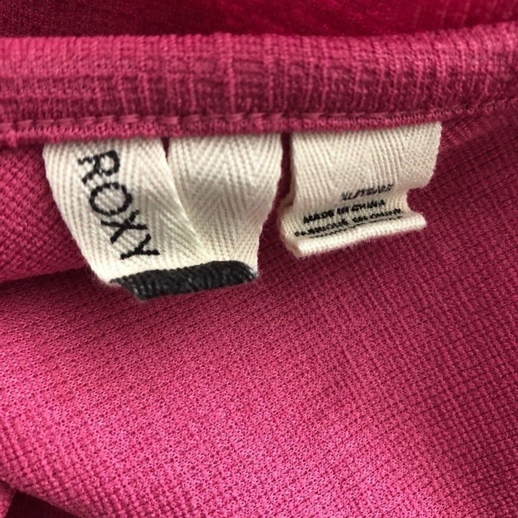 Vintage Y2K Roxy Crop Top Cut-Out Back Pull-On Soft Hot Pink sz XL Size XL / US 12-14 / IT 48-50 - 8 Thumbnail