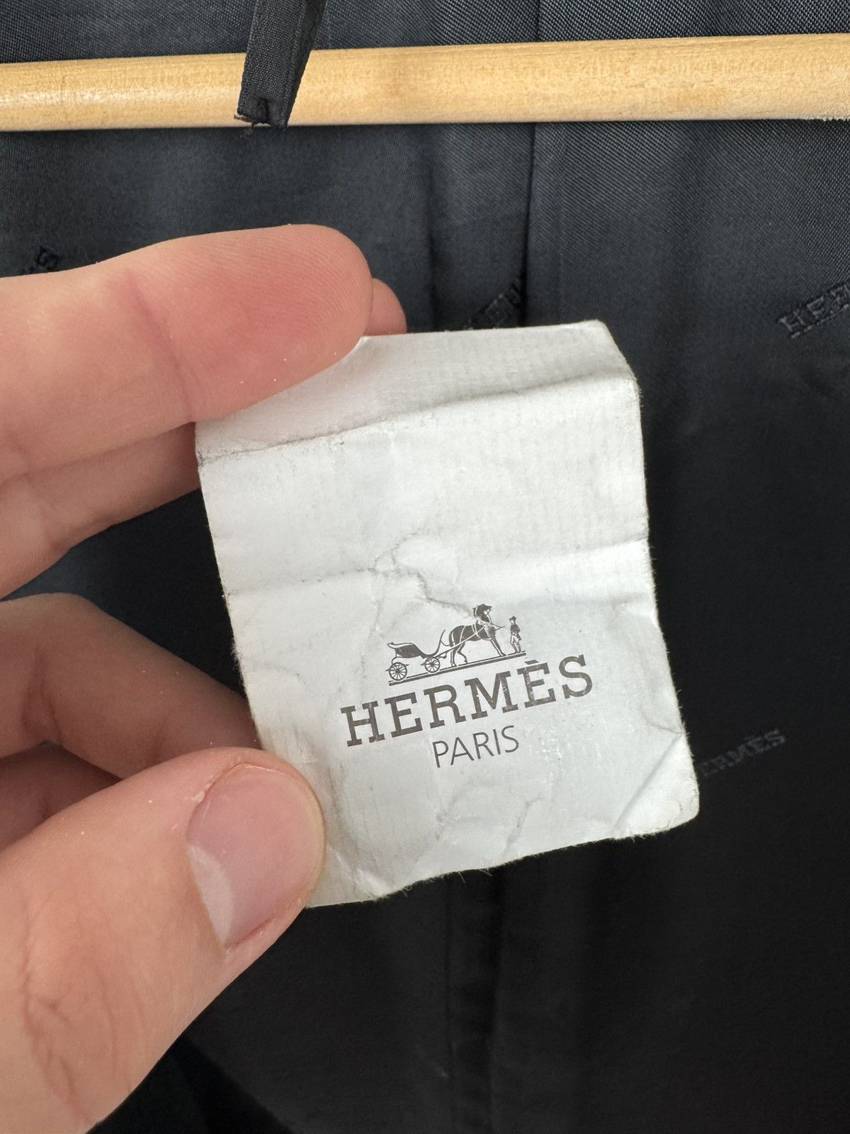 Hermes Hermes Heavy Wool Black-Grey Coat Size US M / EU 48-50 / 2 - 18 Thumbnail