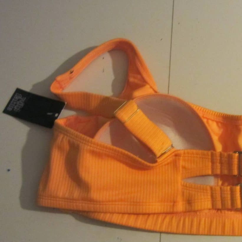 Other Wild Fable Orange Ribbed Bikini Top Strappy Back Swim 2X Size ONE SIZE - 8 Thumbnail