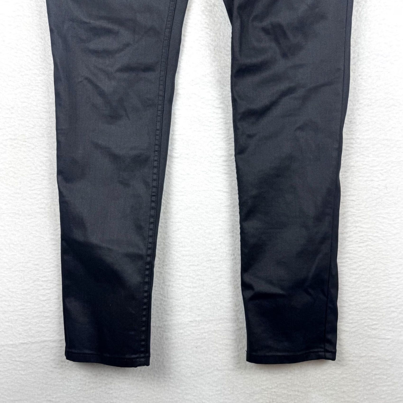 Denime SERENaDE Mens Jeans 36x32 Black Waxed Fitted Denim Stretch 5-Pocket Design EUC Vintage No Size US 36 / EU 52 - 3 Thumbnail