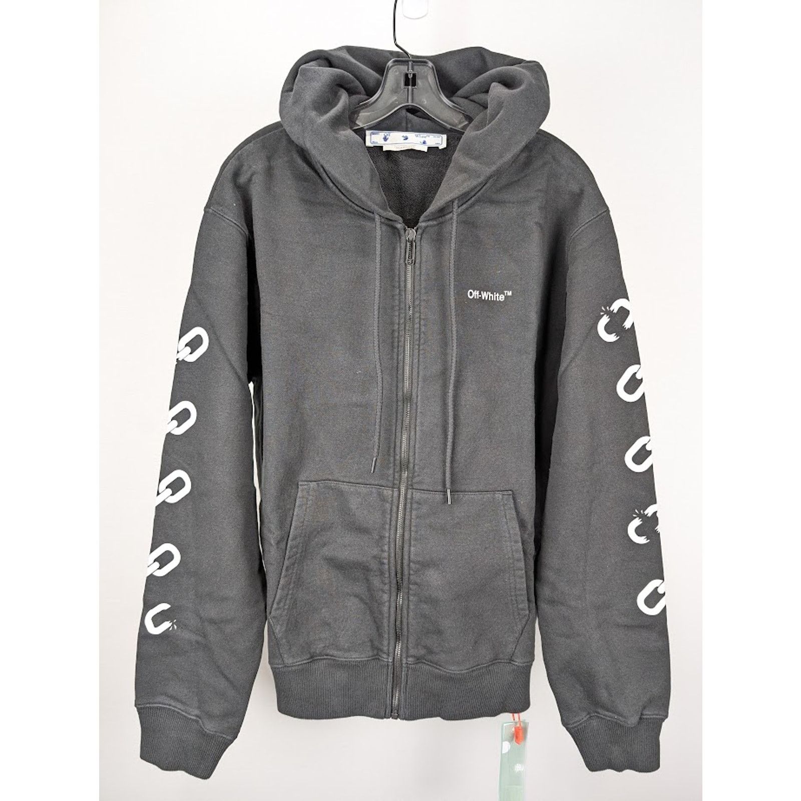 Off-White o1rshd1 Chain Arr Slim Zip Hoodie in Black/White Size US XXL / EU 58 / 5 - 4 Thumbnail