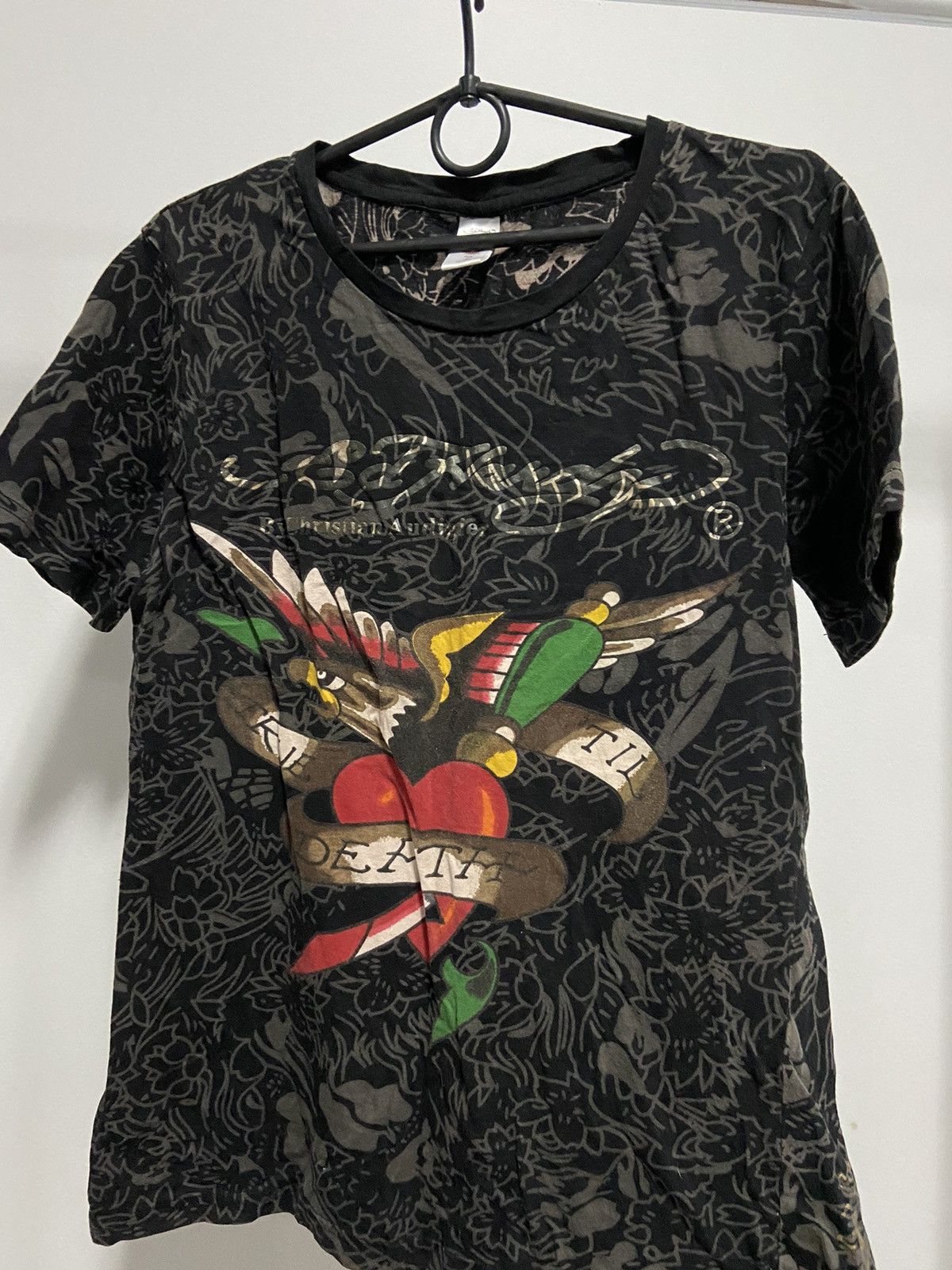 Ed Hardy × Vintage Ed Hardy T Shirt Vintage Big Logo Tattoo girl eagle 🦅 Size US L / EU 52-54 / 3 - 3 Thumbnail