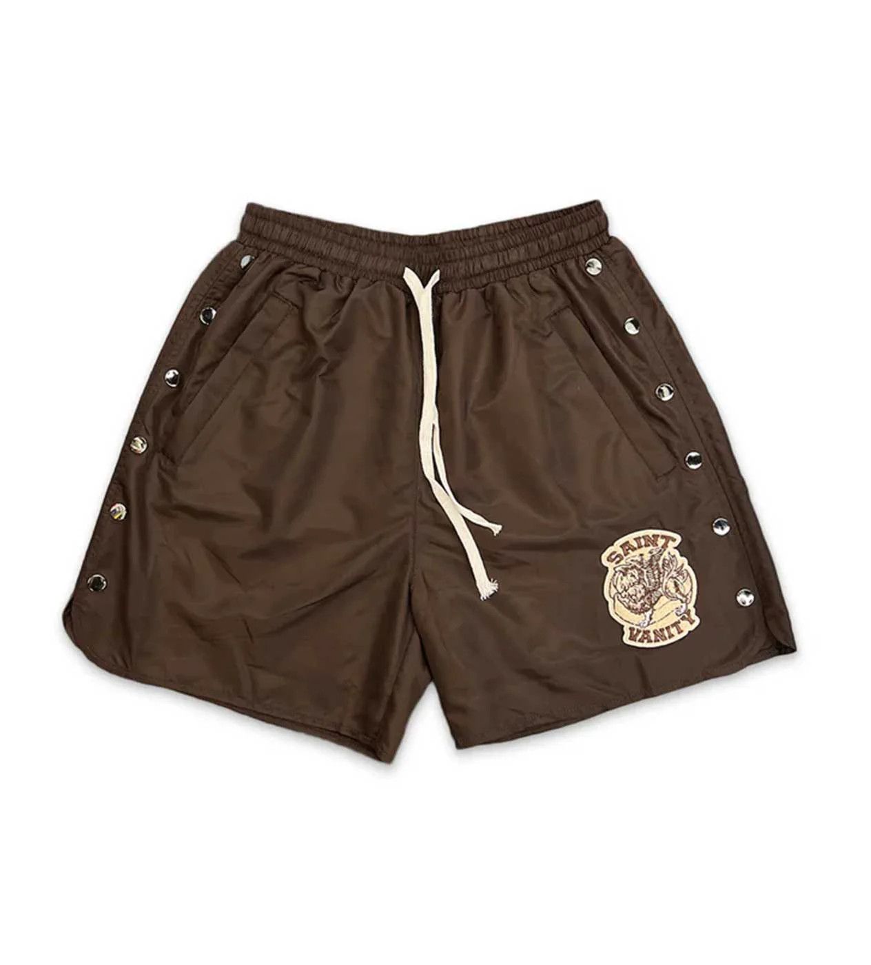 Saint Vanity Saint Vanity Nylon Button Up Shorts Brown Size US 36 / EU 52 - 1 Preview