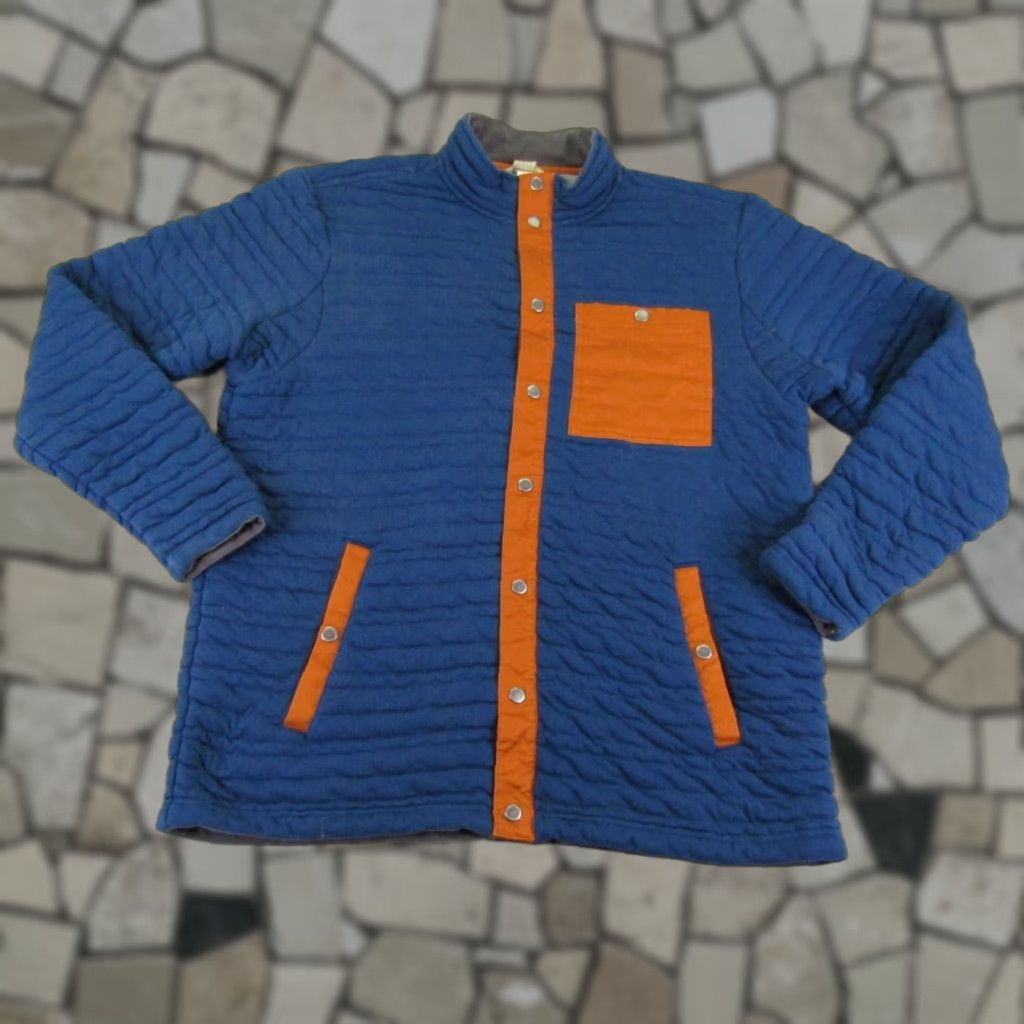 Vintage Duluth Jacket Mens Large Blue Orange Quilted Flintlock Snap Up Ribbed Mock Neck Size US L / EU 52-54 / 3 - 1 Thumbnail
