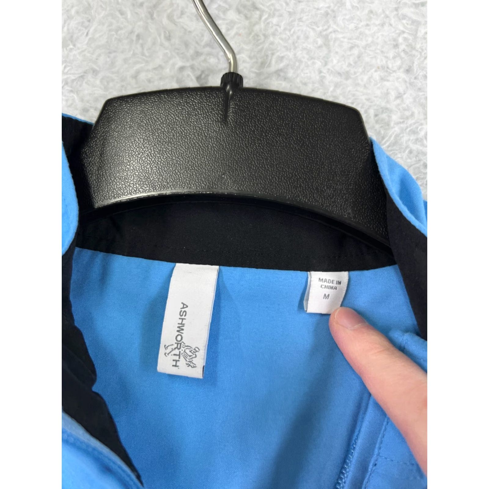 Vintage Ashworth Jacket Womens M Blue Full Zip Poly Mock Neck Golf Athletic Sports Wind Shirt Size M / US 6-8 / IT 42-44 - 3 Thumbnail