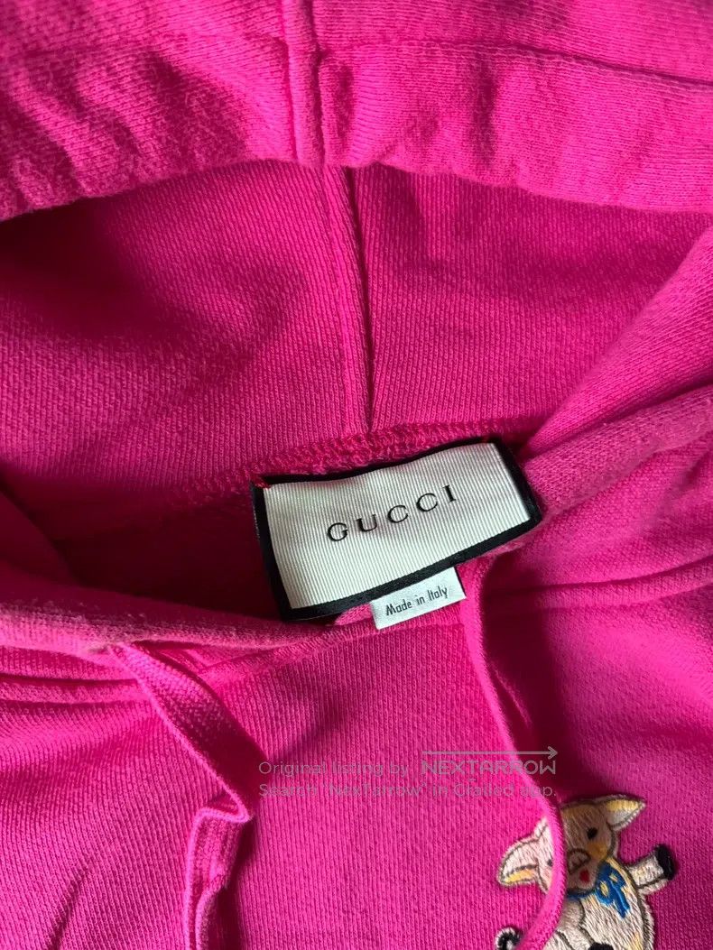 Gucci Gucci Pink embroidered piglet hoodie Size M / US 6-8 / IT 42-44 - 2 Thumbnail