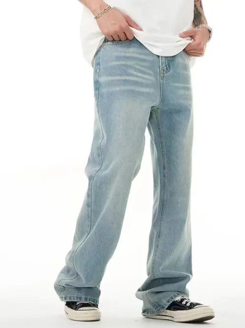Japanese Brand × Jean Men's washed distressed casual light blue jeans Size US 32 / EU 48 - 3 Thumbnail