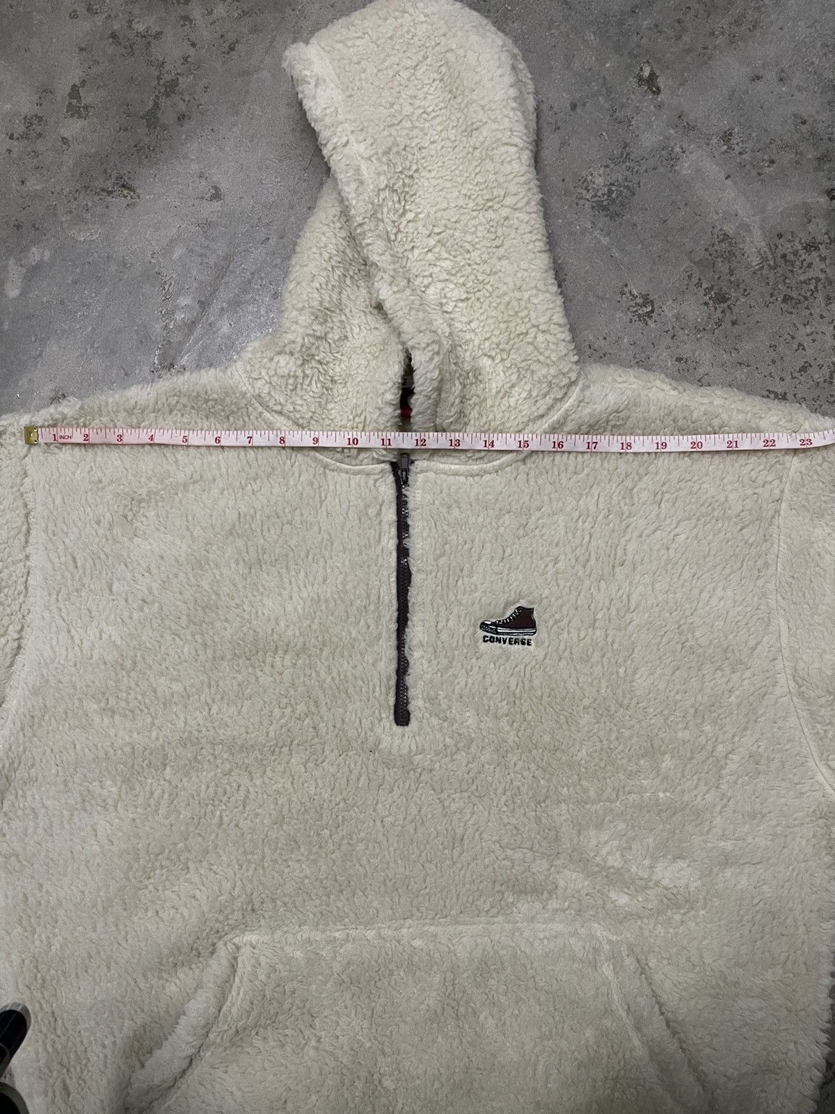 Converse Vtg Converse "Chuck Taylor" Sherpa Fleece Half-Zip Hoodie Size US L / EU 52-54 / 3 - 11 Thumbnail