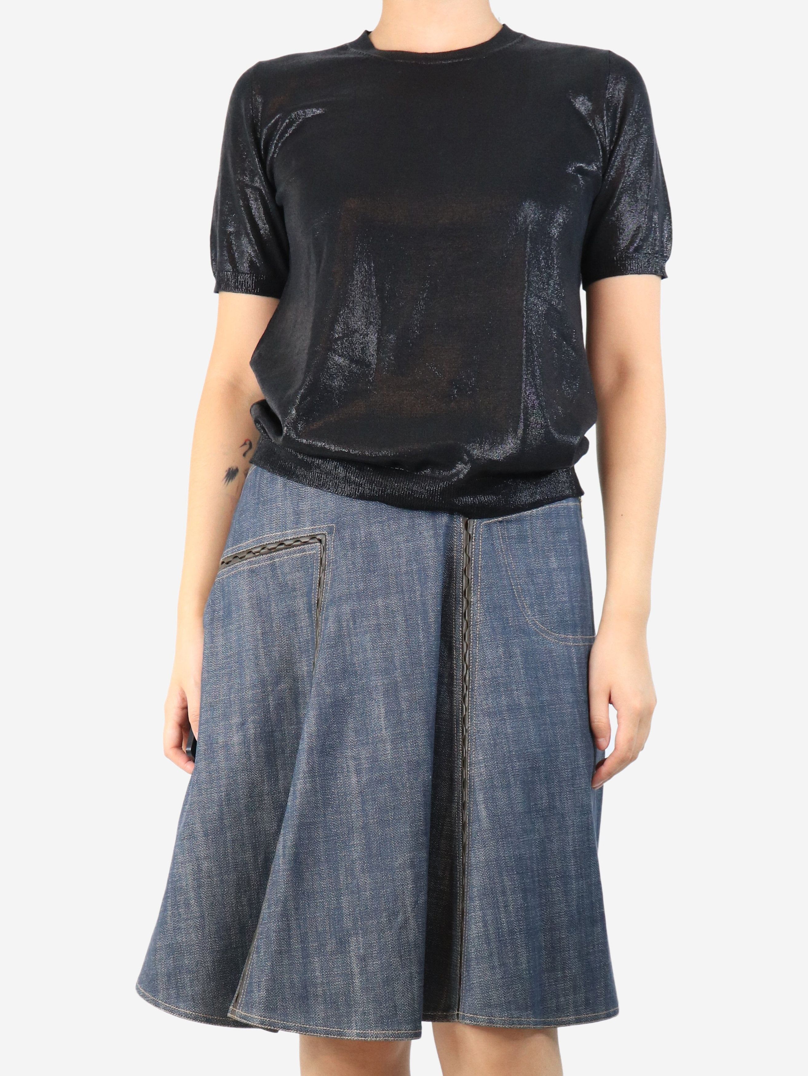 Prada Black lurex wool top - UK 12 Size M / US 6-8 / IT 42-44 - 1 Thumbnail