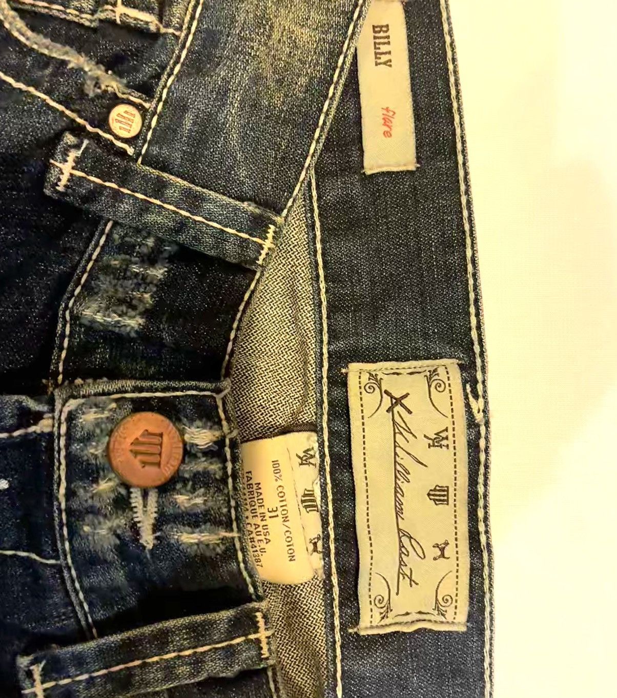 Vintage Vintage William Rast “Billy” Flare Denim Size US 31 - 2 Thumbnail