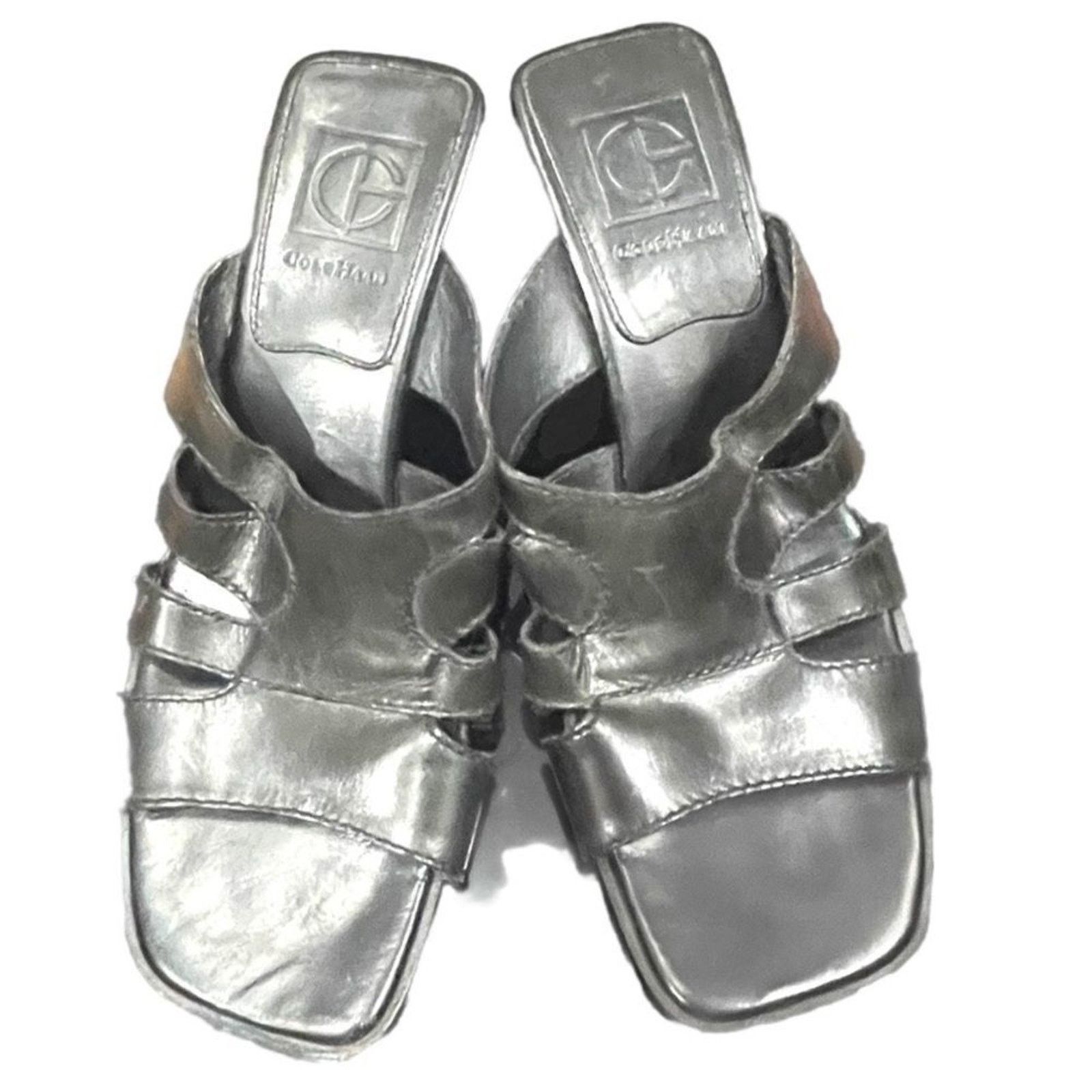 Cole Haan COLE HAAN Women's Black Leather Slip-On Sandals Sz 6.5B Size US 6.5 / IT 36.5 - 3 Thumbnail